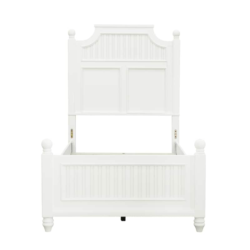 Savannah Twin Poster Bed - White Finish