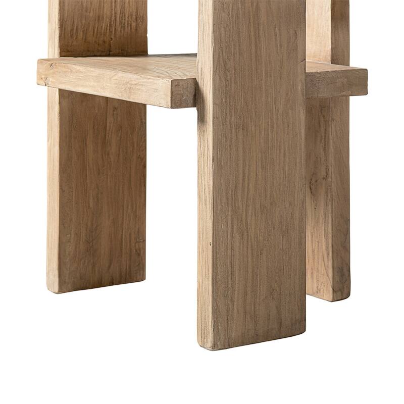 Jennifer Taylor Home Avenel Solid Reclaimed Elm Sculptural Block Accent Chair