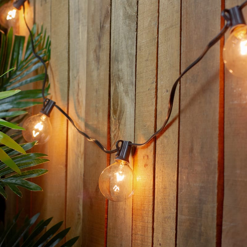 10-Count G50 Globe Christmas Light Set 9ft Black Wire - 9'