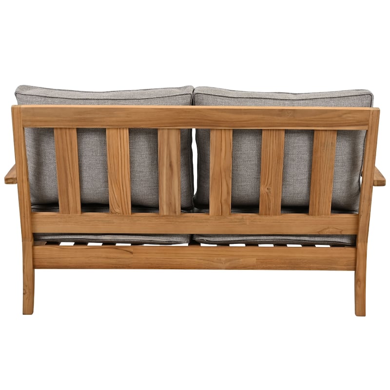 SAFAVIEH Couture Martinique Wood Patio Loveseat - 56"W x 35"D x 32"H
