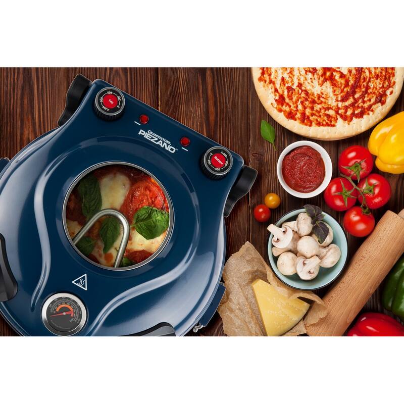 Granitestone Piezano Navy Indoor/Outdoor Electric Pizza Oven w Ceramic Stone
