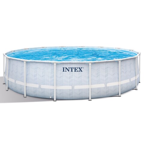 Intex: 16' x 48" Prism Frame Chevron Above Ground Premium Pool Set - 5061 G Capacity, w/ Filter Pump