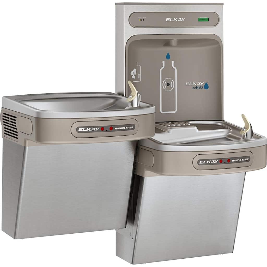 Elkay EZH2O Refrigerated Bi-Level Drinking Fountain with Bottle - Stainless Steel
