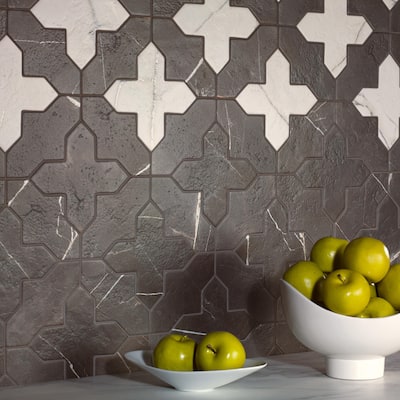 Merola Tile Istanbul Shield Night 2-3/8" x 8-1/4" Porcelain Floor and Wall Tile
