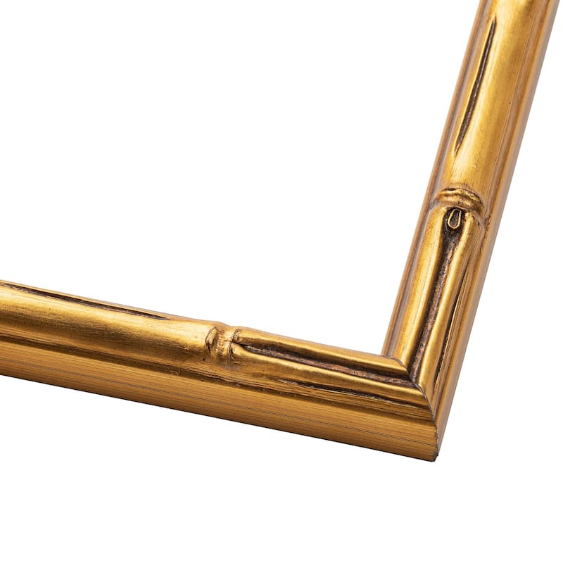 11x16 Gold Thin Bamboo Picture Frame - UV Acrylic, Foam Board Backing, Hanging Hardware