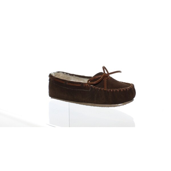 Shop Minnetonka Womens Cally Chocolate Moccasin Slippers Size 5 - On Sale - Free Shipping On ...