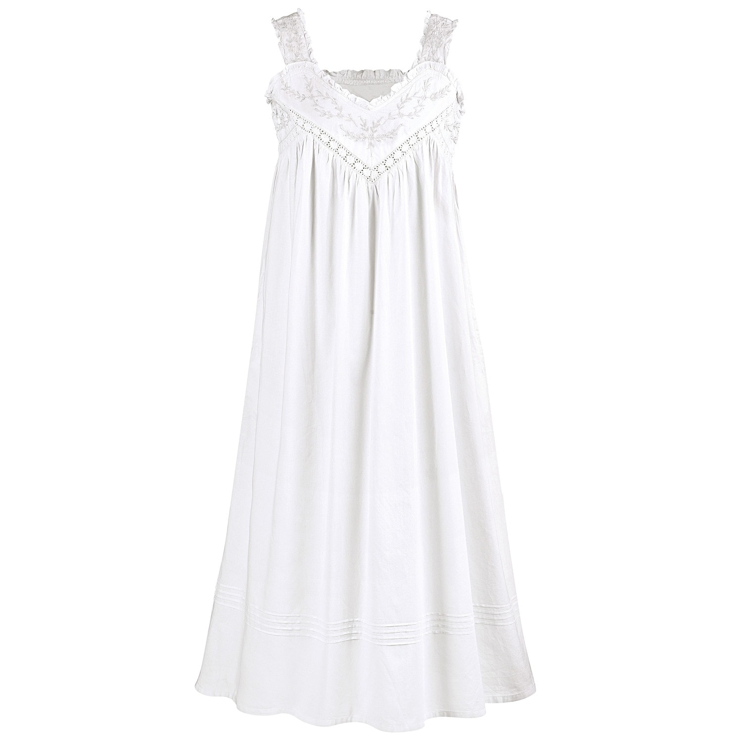 white cotton eyelet nightgown