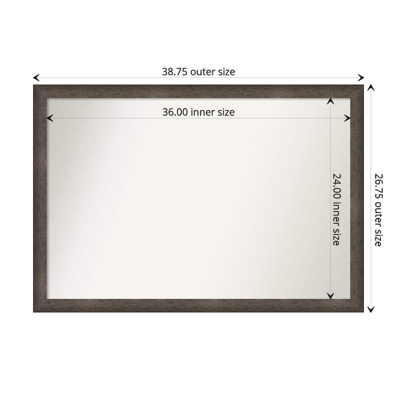 Dappled Narrow Non-Beveled Wood Framed Bathroom Vanity Wall Mirror - Dappled Light Bronze Narrow - Glass Size 36x24