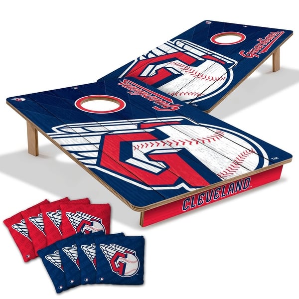 slide 2 of 6, Cleveland Guardians MLB Tailgate Cornhole Board Set Include Carrying Case