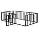 preview thumbnail 25 of 30, Twin Size Metal Floor Bed Frame with Fence and Door for Kids' Bedroom