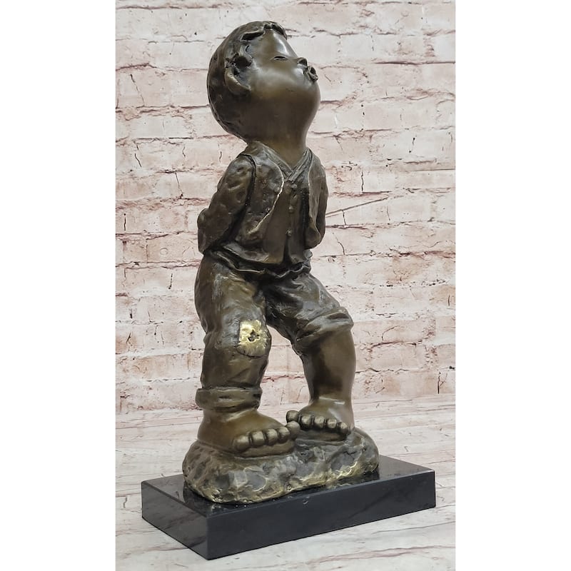 Hand Made Original Milo Chinese Boy Bronze Sculpture Lost Wax Art