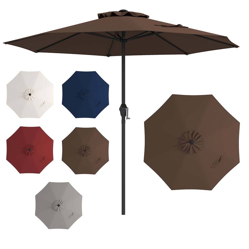 Gymax Outdoor Patio Umbrella Modern Table Umbrella w/8 Heavy Duty Ribs