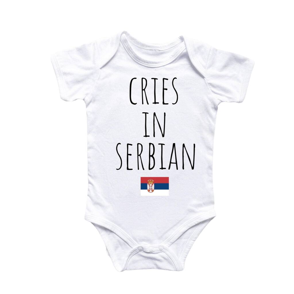 Serbian Seria Cry - Baby Boy Girl Clothes Infant Bodysuit Funny Cute Newborn