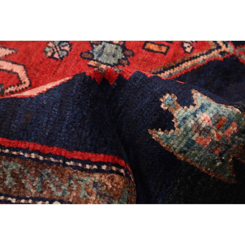 ECARPETGALLERY Hand-knotted Anadol Dark Navy, Red Wool Rug - 4'8 x 8'10