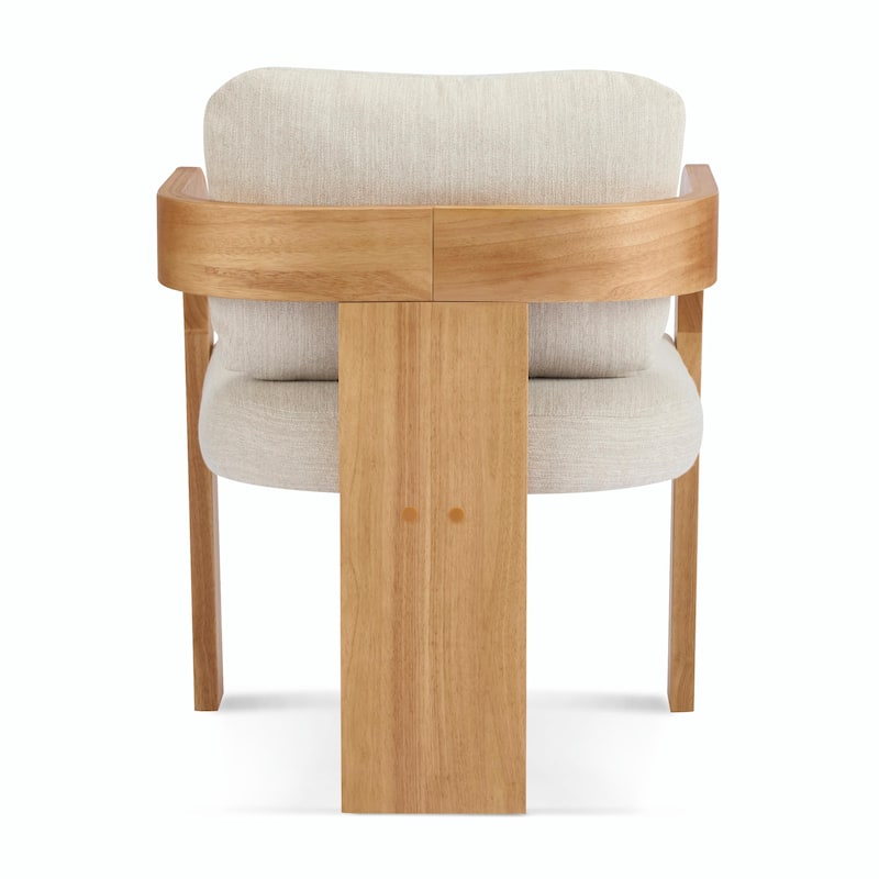 2-Pack Dining Chairs - Fabric with Pillow Back, Solid Wood Frame
