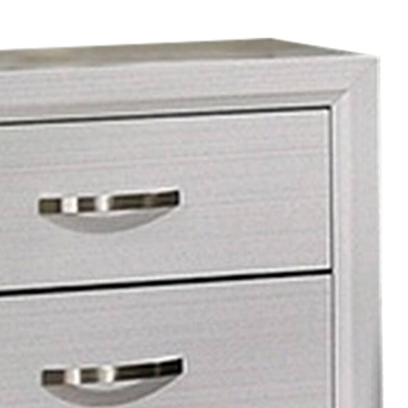 White/Black 2 Drawer 23.5 in. W Nightstand with Sturdy Hardware and Ample Storage