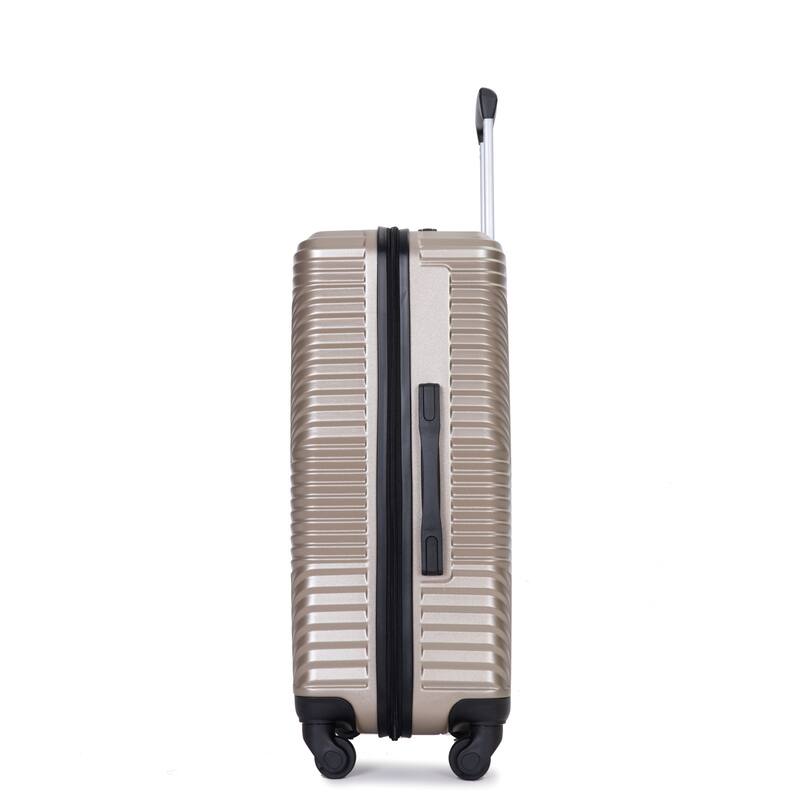 Merax 3 Piece ABS+PC Hardside Lightweight Luggage Sets with Two Hooks and Spinner Wheels, for Family Travel