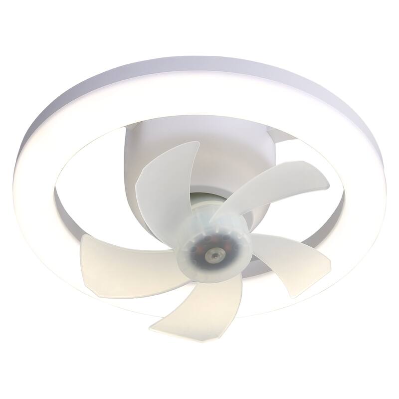 Enclosed Ceiling Fan Light with 3 Color Light Adjustment and 5 Blades, 3 Speed Fan Control for Bedroom and Lounge Area