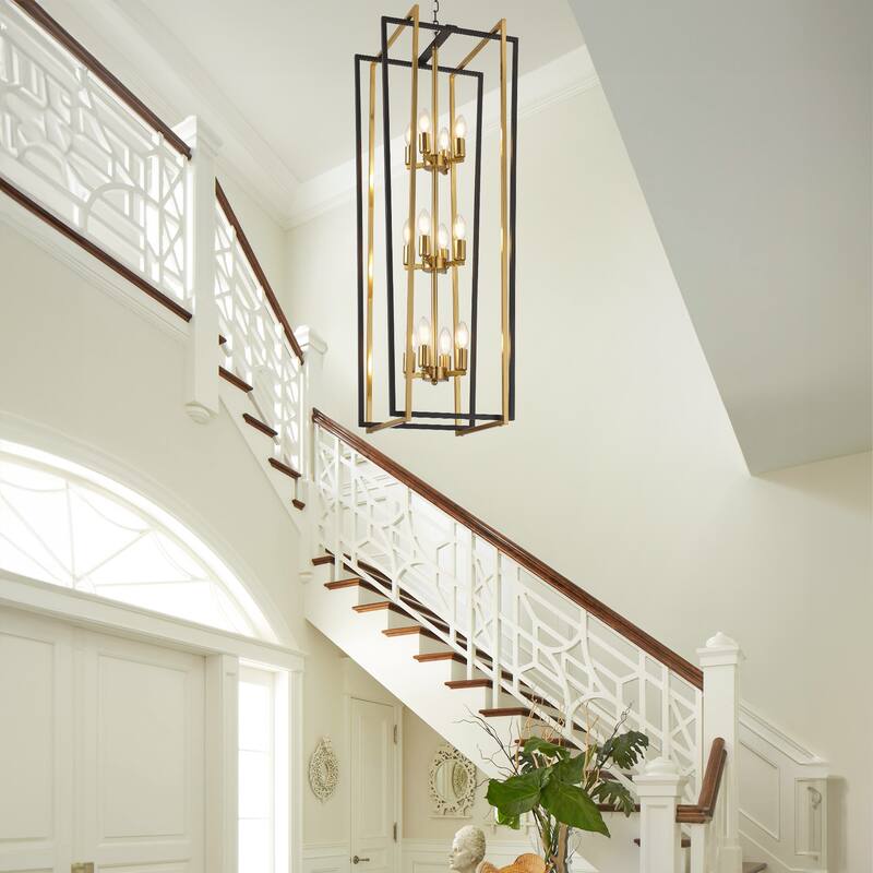 Modern Rectangle Chandelier Lantern Pendant Light Fixture