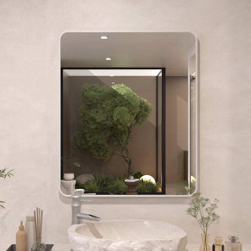 24/30/42/48/60 inch Rectangle Frameless Wall Mounted Bathroom Vanity Mirror - 30" x 36" - Gun Grey