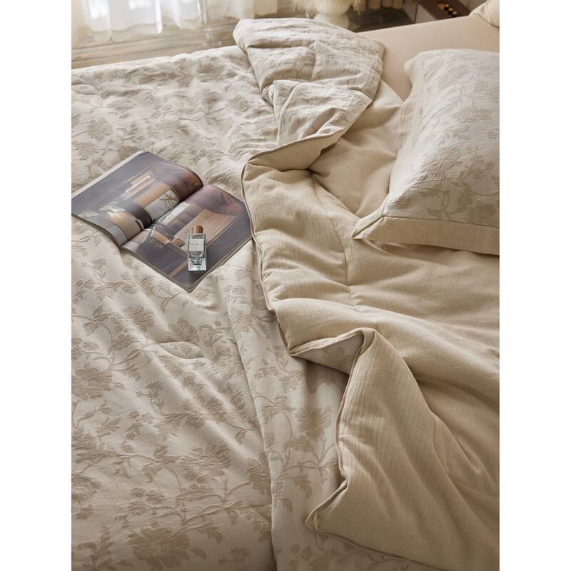 Evonne Jacquard Linen Cotton Quilt Set with Pillowcase