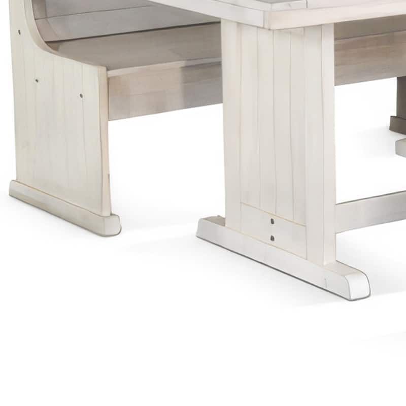 Sime 4pc Breakfast Nook Set, Dining Table and Corner Bench, White