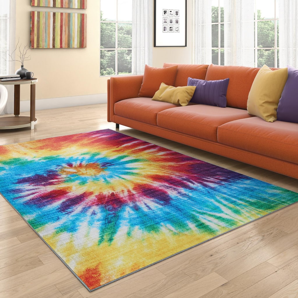 Color Arch Cosmic Wheel Multicolor Area Rug