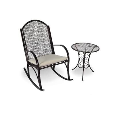 Garden Oiled Copper Metal Rocking Chair Set (2-Piece)