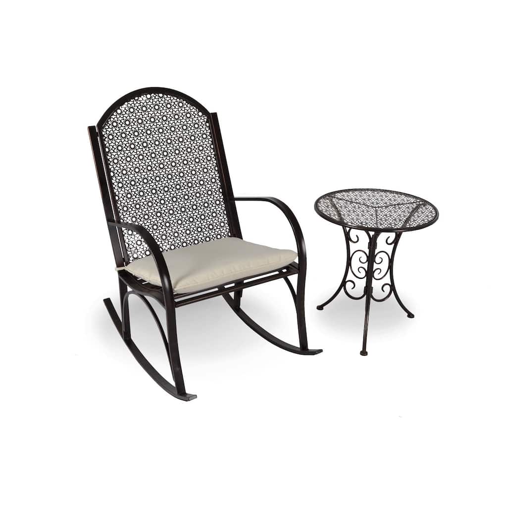 Garden Oiled Copper Metal Rocking Chair Set (2-Piece)