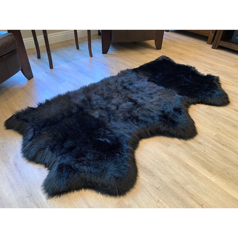 Highland Select Natural Long Wool Sheepskin 3 Pelt Shag Rug - 3' x 4'6"