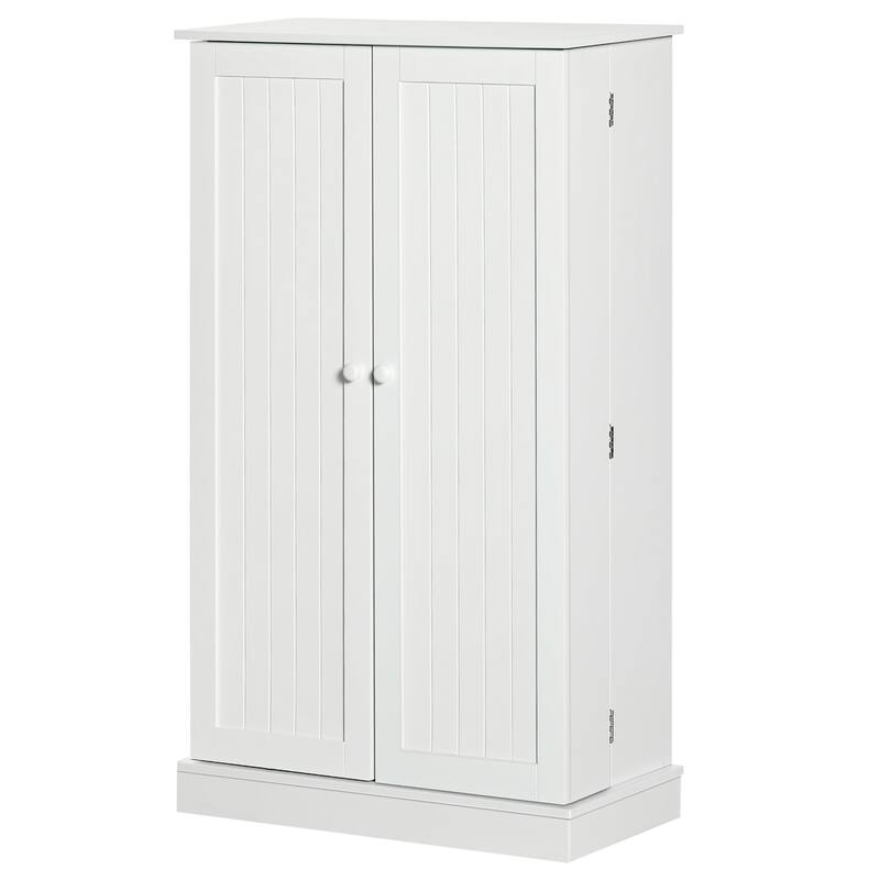 Modern Buffet Kitchen Pantry Cabinet with Adjustable Shelves and Side Racks, Small Storage Organizer Cabinet with Doors