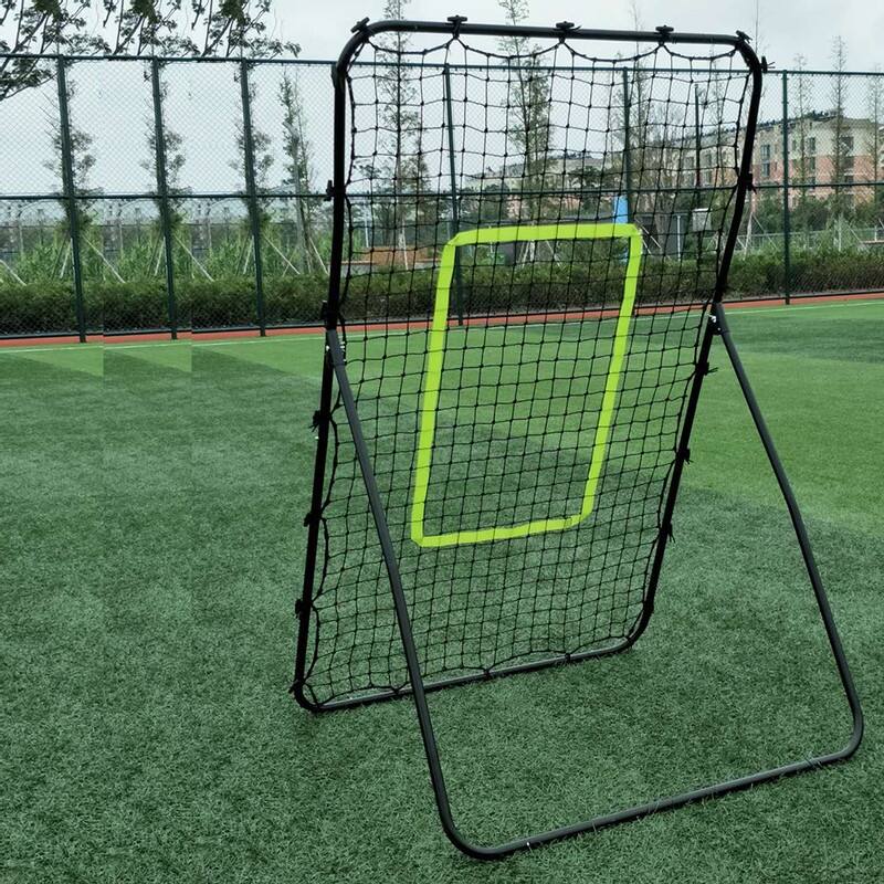 Professional Galvanized Steel Pipe Rebound Soccer/Baseball Goal Black