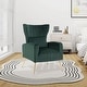 preview thumbnail 11 of 30, Costway Velvet Upholstered Wingback Chair with Lumbar Pillow & Golden - See Details
