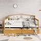 preview thumbnail 3 of 7, Full Size Wood House Shape Bed with Two Drawers and Bookcase Headboard for Girls Boys Teens