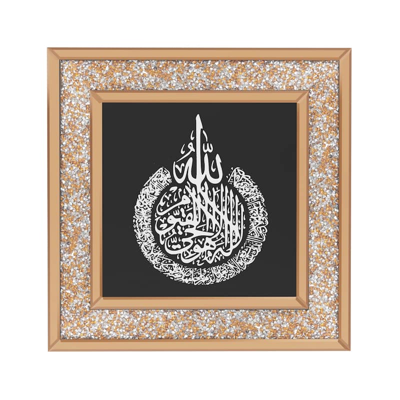 Glass Wall Art Decoration with Sparkle Crystal Diamonds