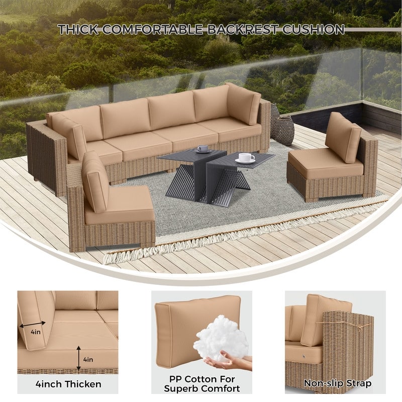 14 Piece Outdoor Furniture Replacement Cushions,Patio Seat Cushions