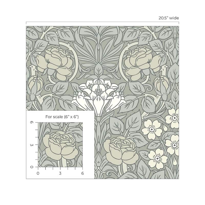 NextWall Vintage Rose Peel and Stick Wallpaper