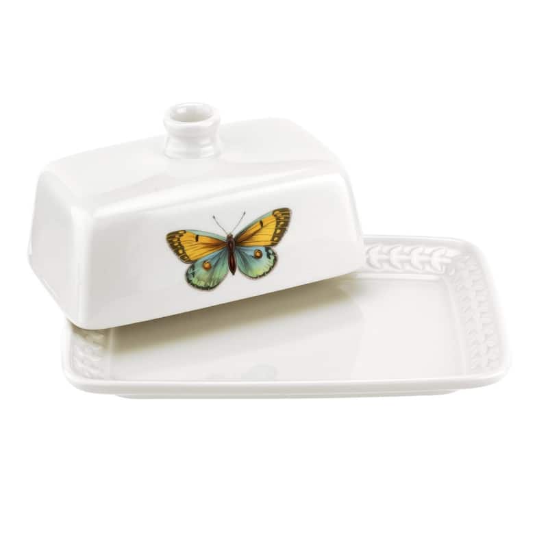 Portmeirion Botanic Garden Harmony Covered Butter Dish - 7.5 Inch
