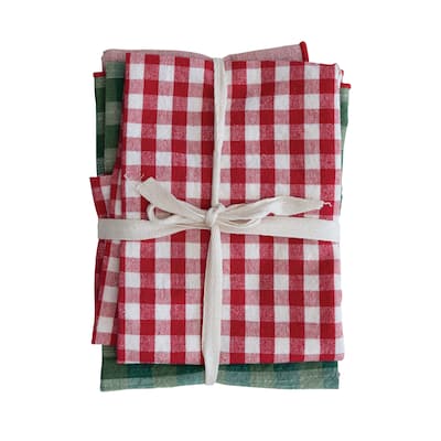 Woven Cotton Tea Towels, Set of 3