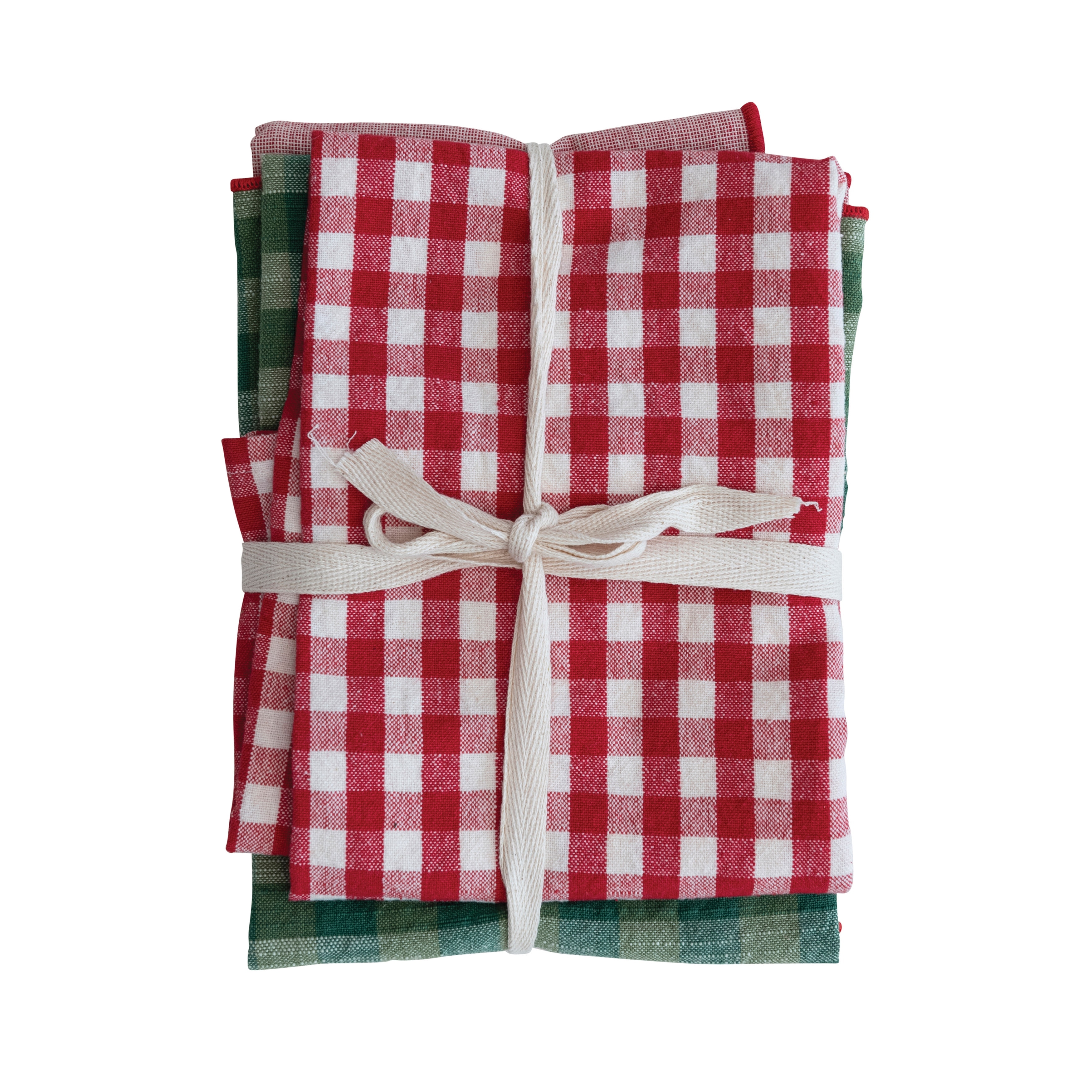 Woven Cotton Tea Towels, Set of 3