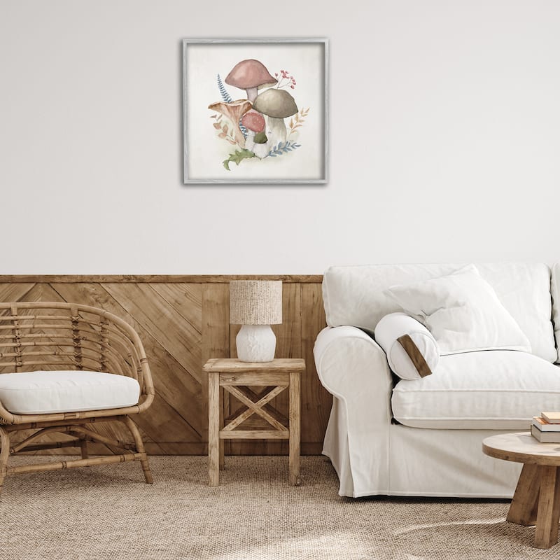 Stupell Pink Blooming Mushrooms Framed Giclee Art Design By Mollie B.