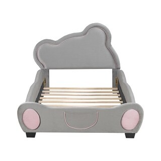 Twin Bear Platform Bed with Pockets, Fun for Kids