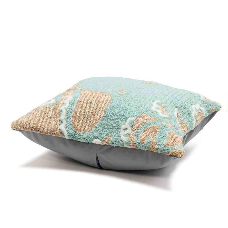 Liora Manne Frontporch Octopus Indoor/Outdoor Pillow Aqua 18" Square