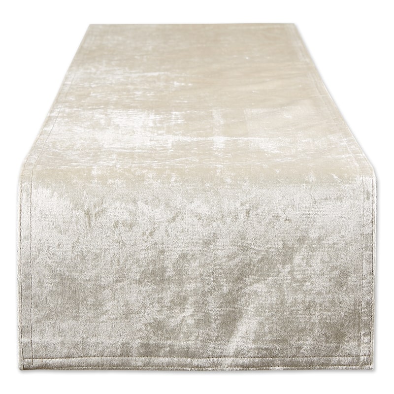 DII Velvet Table Runner 14x108 - Table Runner, 14x108" - Cream