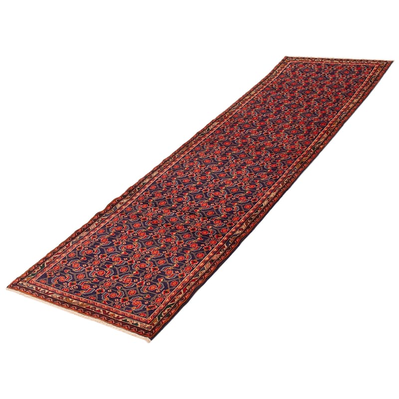 ECARPETGALLERY Hand-knotted Andelz Navy Wool Rug - 3'6 x 12'10