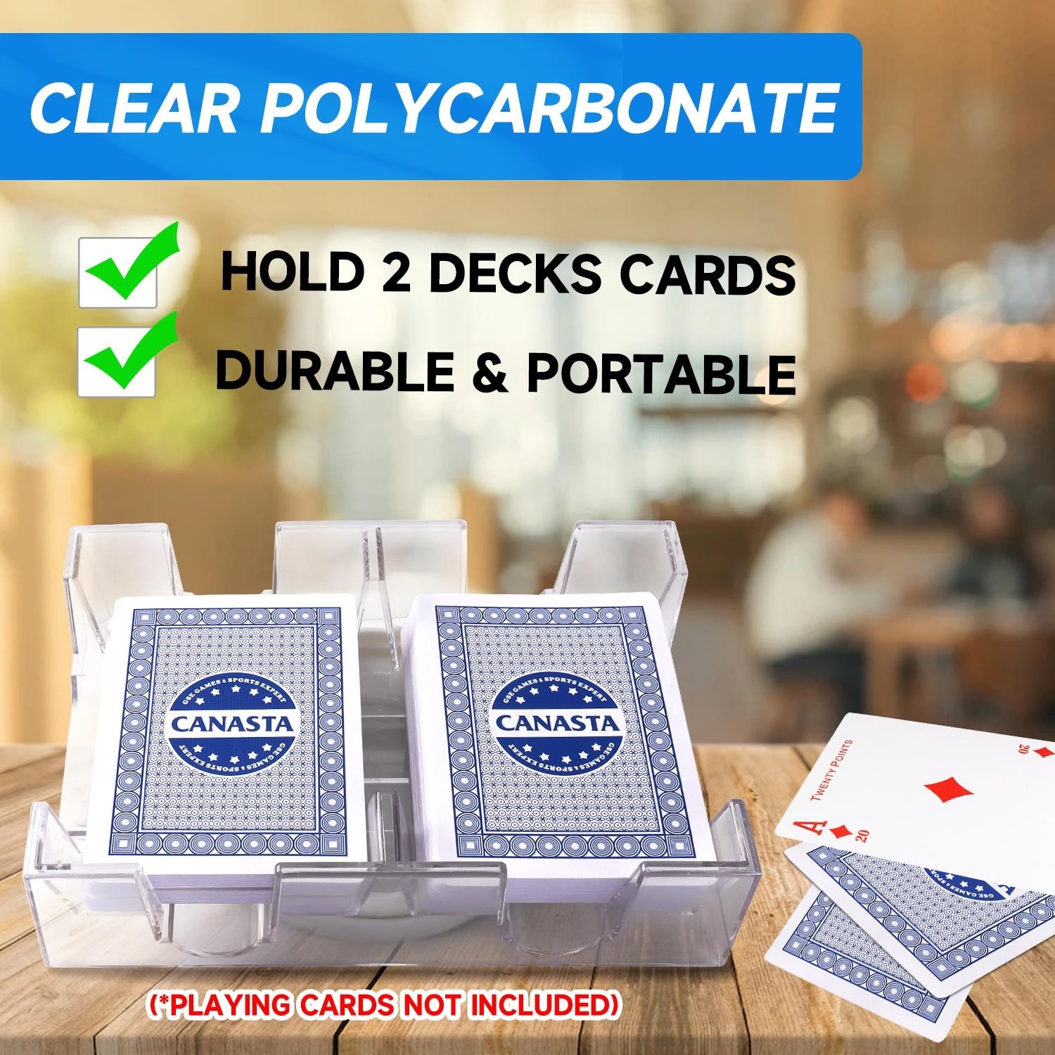 Bandeja Giratoria Para Cartas De Acrílico – Capacidad Para 2 Barajas | Organizador De Mesa Para Póker Y Juegos De Familia