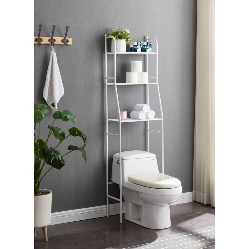 Three Tier Over the Toilet Storage Shelf for Barthroom - White