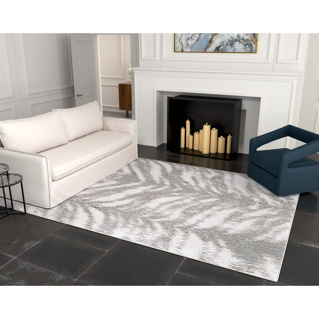 Domani Glam Ombre Zebra Textured Rug