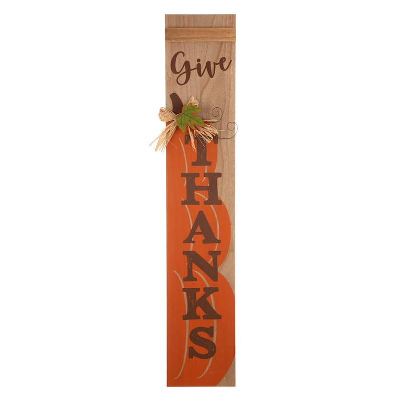 Glitzhome 42"H Fall Thanksgiving Wooden Pumpkin Porch Sign