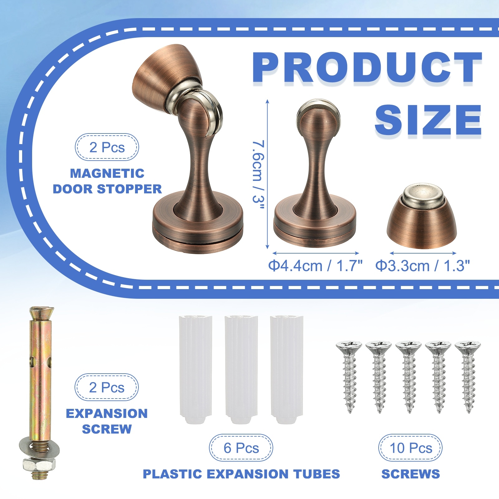 Magnetic Door Stopper, Door Catch Holder, Doors Knob Wall Protector with Screws for Home Office Wall Floor Mounting